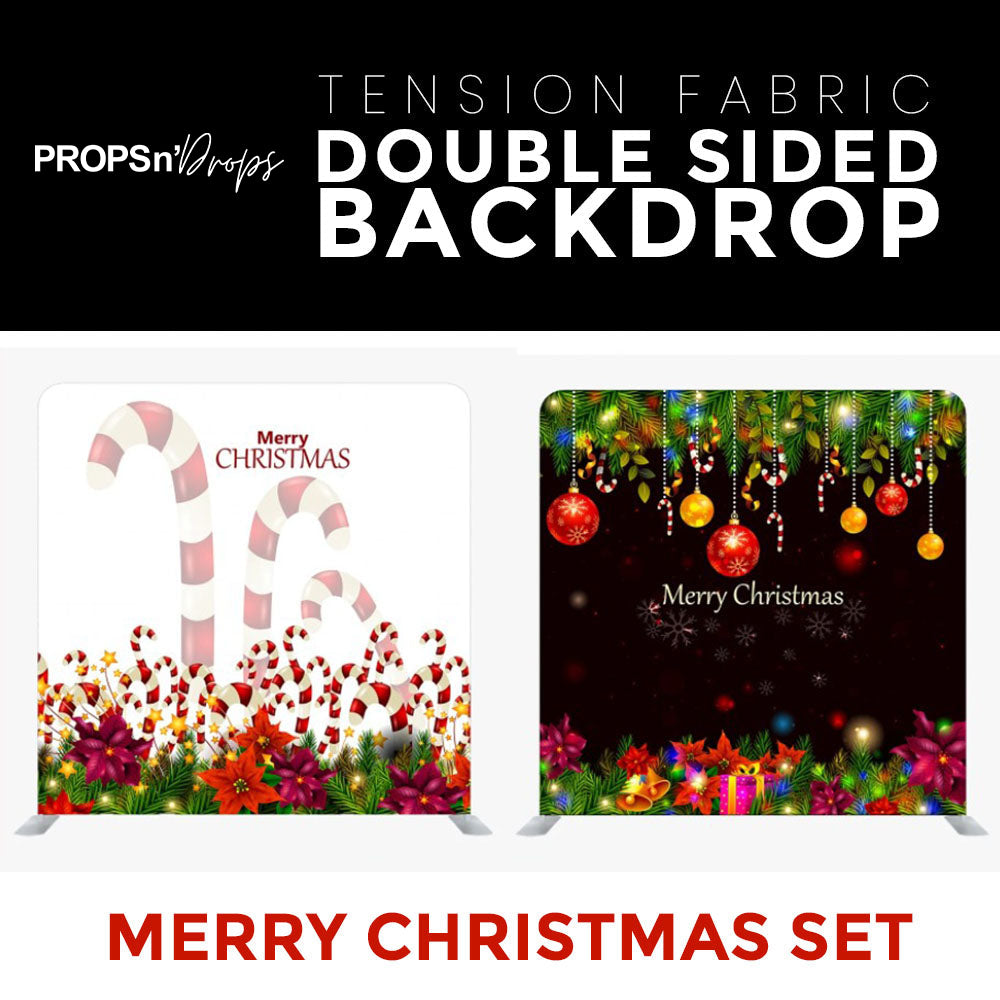 Christmas Set-40 Double Sided Square Tension Fabric Photo Booth Backdrop
