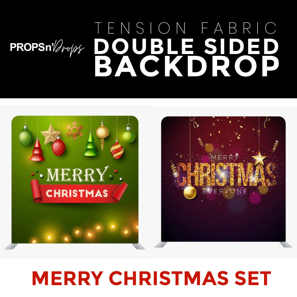 Christmas Set-53 Double Sided Square Tension Fabric Photo Booth Backdrop
