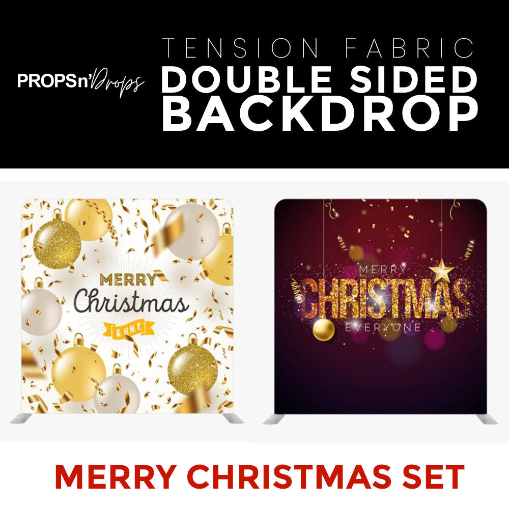 Christmas Set-55 Double Sided Square Tension Fabric Photo Booth Backdrop
