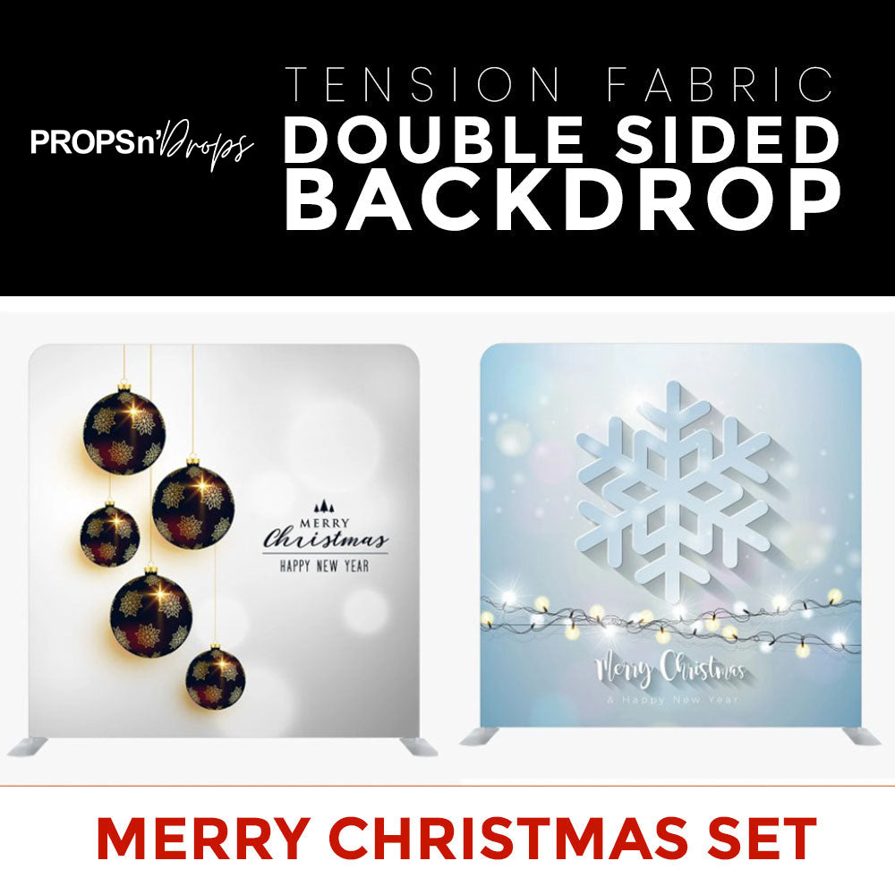Christmas Set-62 Double Sided Square Tension Fabric Photo Booth Backdrop