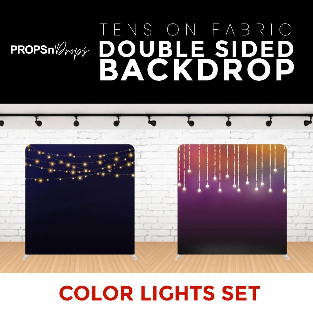 Color Lights Set-16 Double Sided Tension Fabric Photo Booth Backdrop
