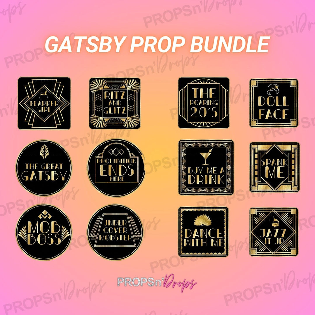 Gatsby Photo Booth Prop Bundle