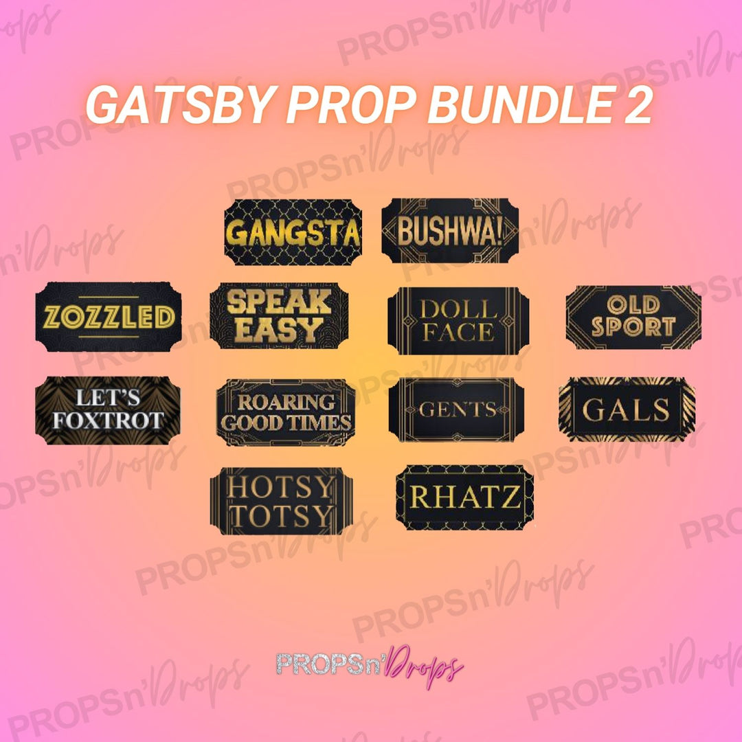 Gatsby Photo Booth Prop Bundle Set 2