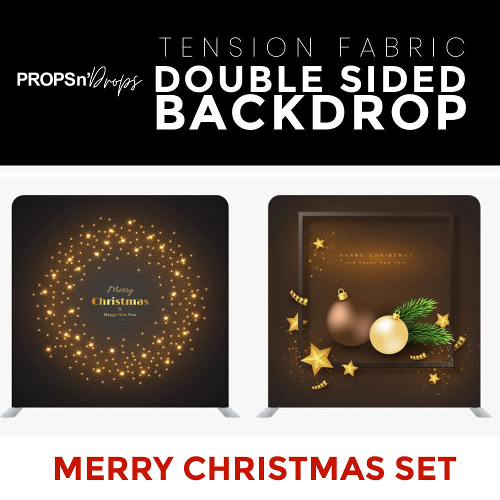 Merry Christmas Set30 Double Sided Tension Fabric Photo Booth Backdrop