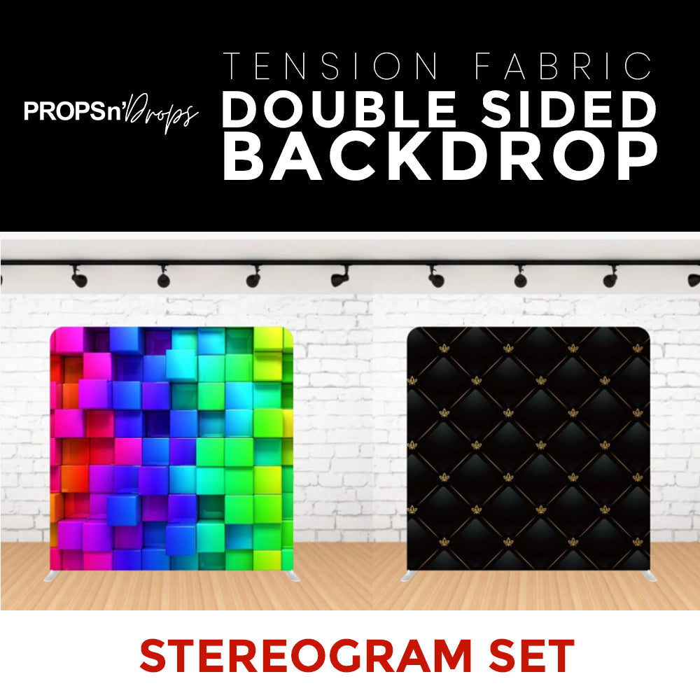 Stereogram Set Double Sided Tension Fabric Photo Booth Backdrop