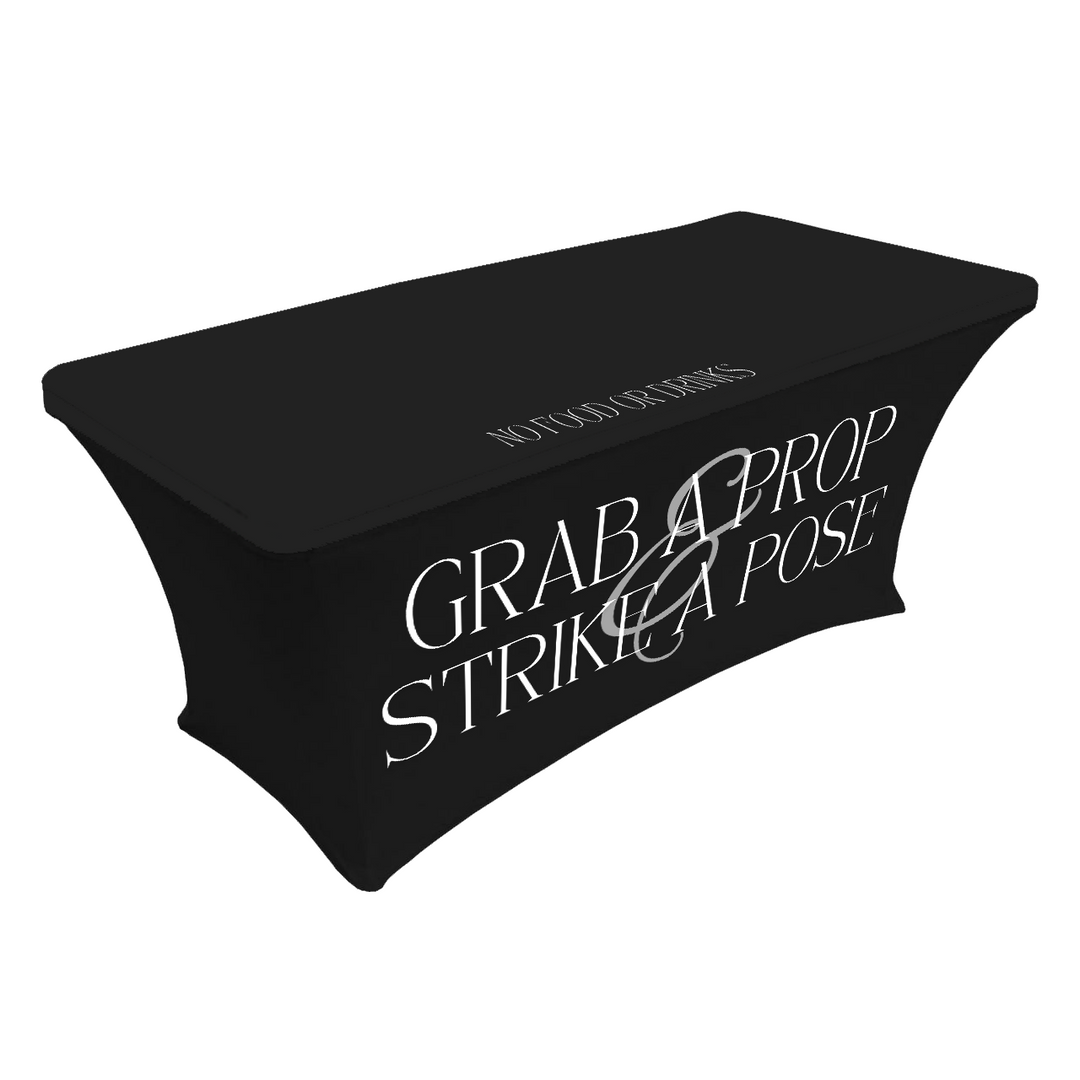 4ft and 6ft Stretch Fabric Photo Booth Table Cover for Props (Grab a Prop & Strike a Pose)