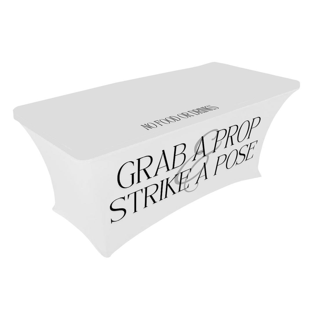 4ft and 6ft Stretch Fabric Photo Booth Table Cover for Props (Grab a Prop & Strike a Pose)