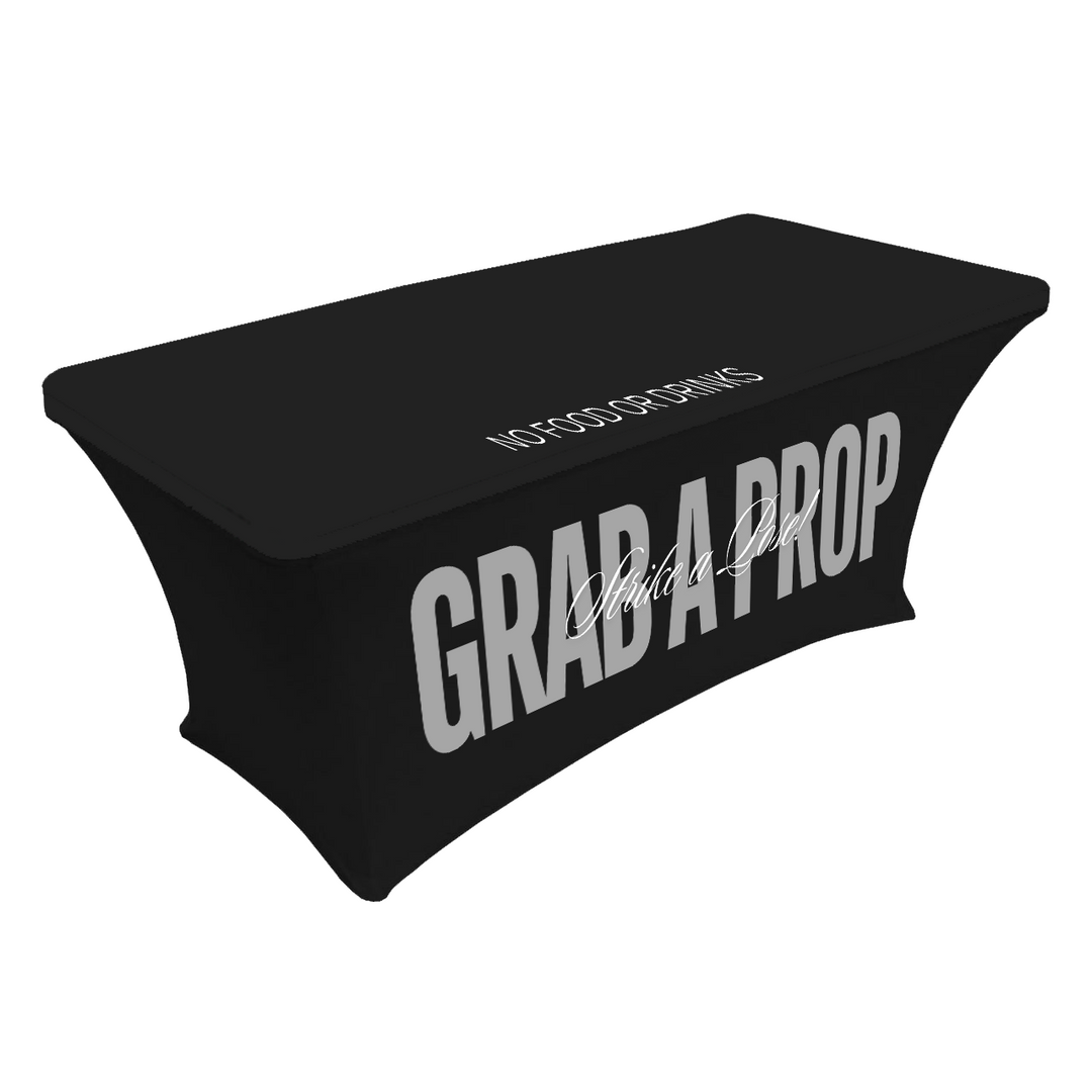 4ft and 6ft Stretch Fabric Photo Booth Table Cover for Props (Grab a Prop Strike a Pose)