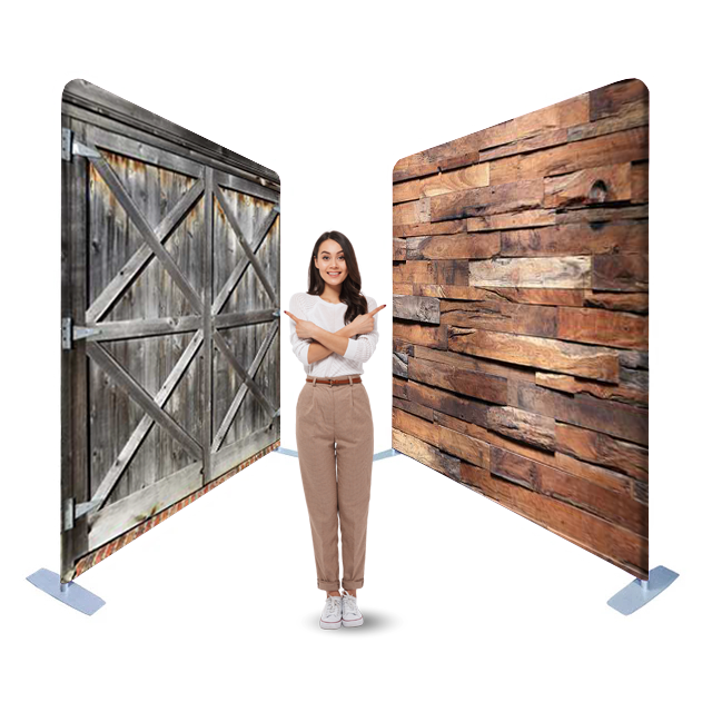 Rustic 42-45: Double-Sided Tension Fabric Photo Booth Backdrop