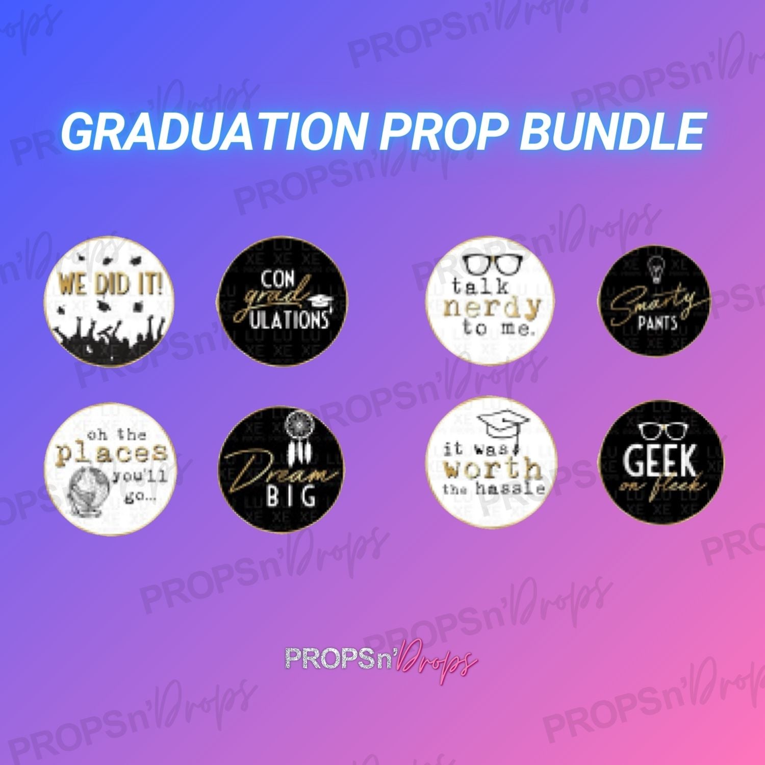 Graduation Photo Booth Prop Bundle – Props n' Drops