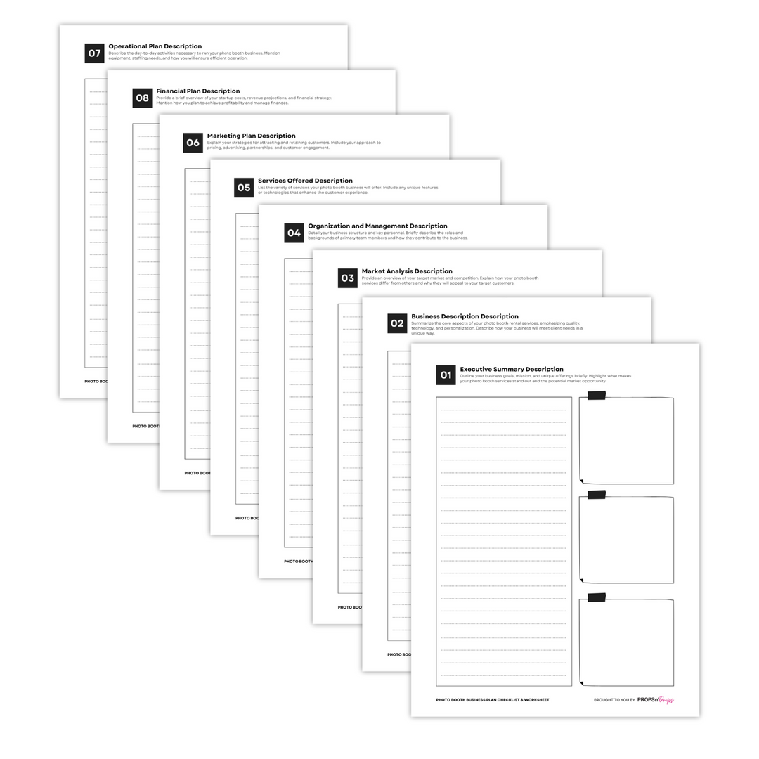 Photo Booth Business Plan Checklist & Worksheet PDF (Free)