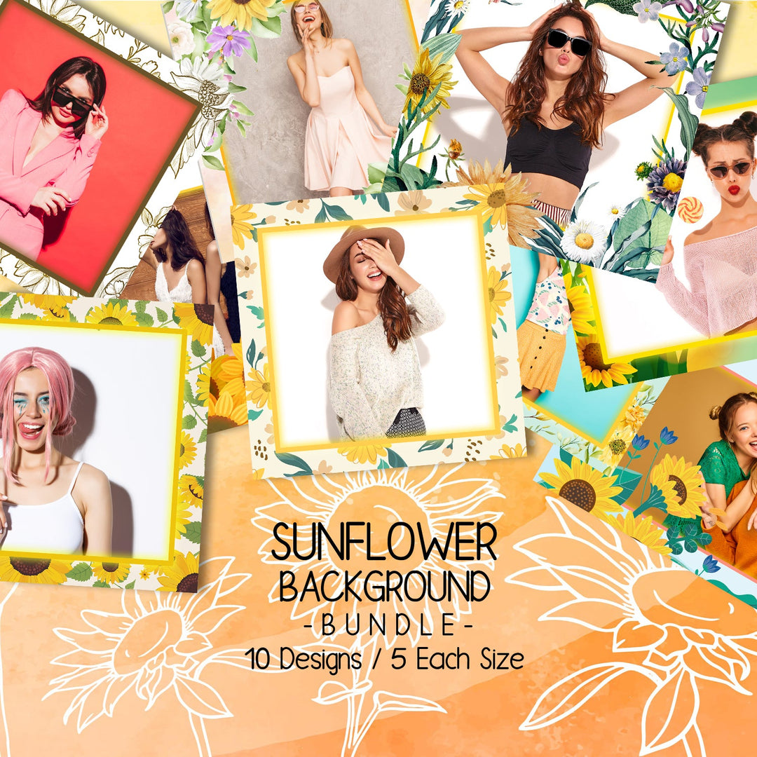 Romantic Floral Bundle (10 Designs) - 360 Photo Booth Template Overlays